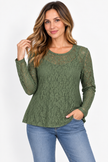 Made in Italy Textured Lace Layering Top