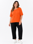 Made in Italy Ribbed Knit Short Sleeve Jumper
