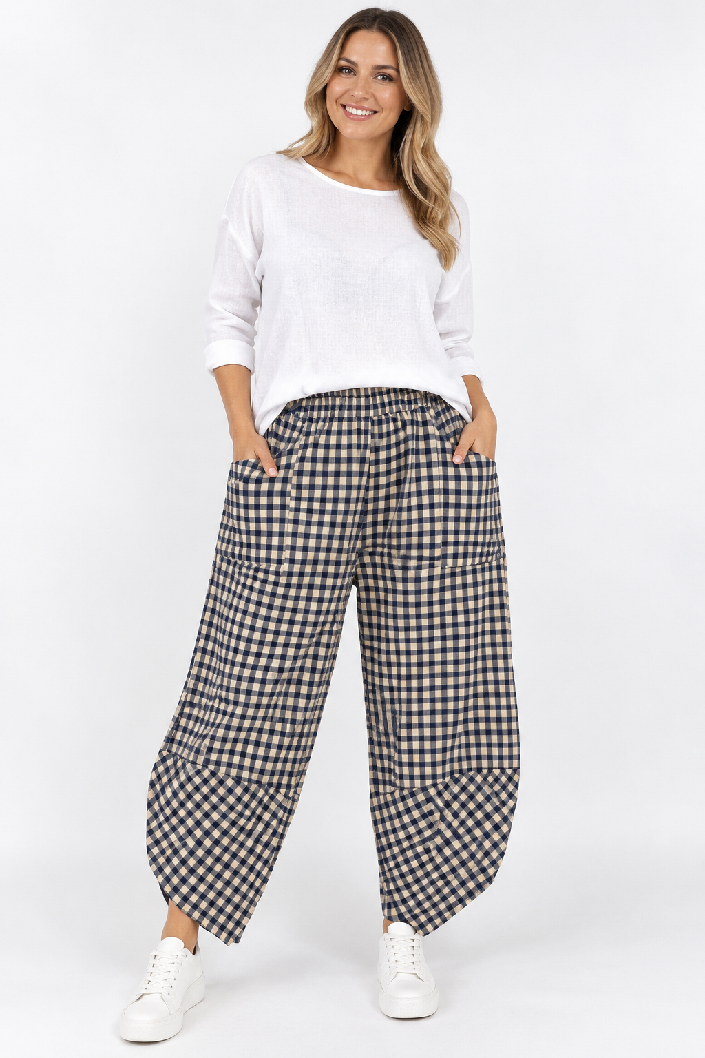 Made in Pocketed Front Gingham/Check Trouser