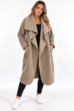 Made in Italy Cosy Textured Pocketed Waterfall Coat
