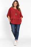 Made in Italy Corduroy Button Front Top