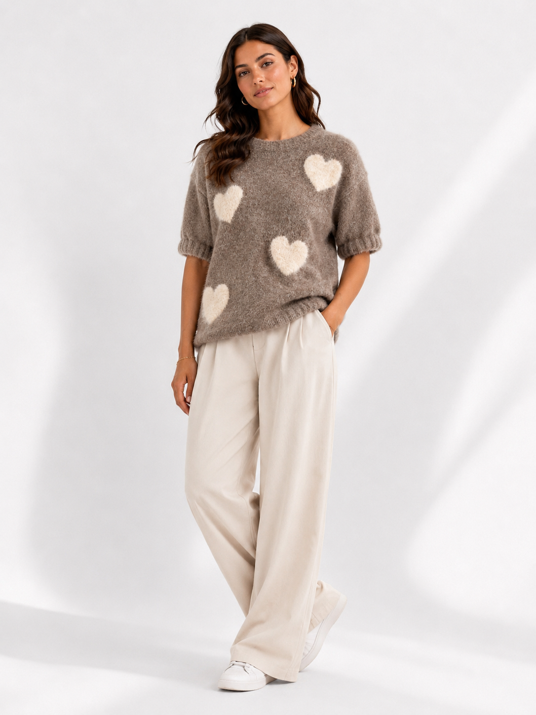 Made in Italy Short Sleeve Heart Jumper