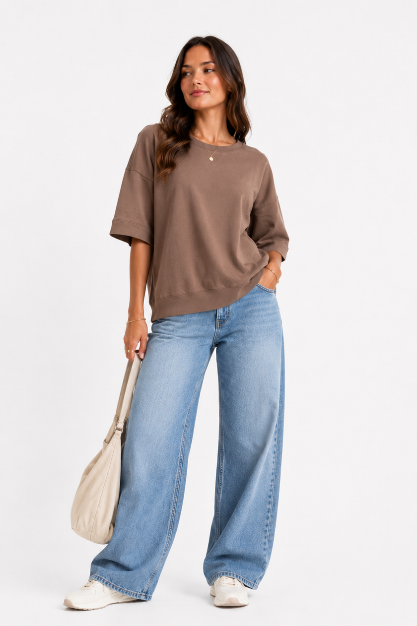 Made in Italy Short Sleeve Sweatshirt Top