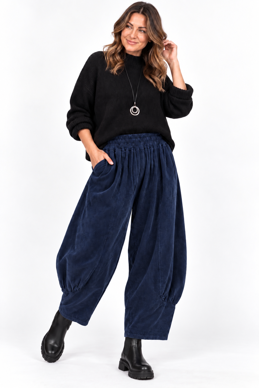 Made in Italy Corduroy Barrel Leg Trouser