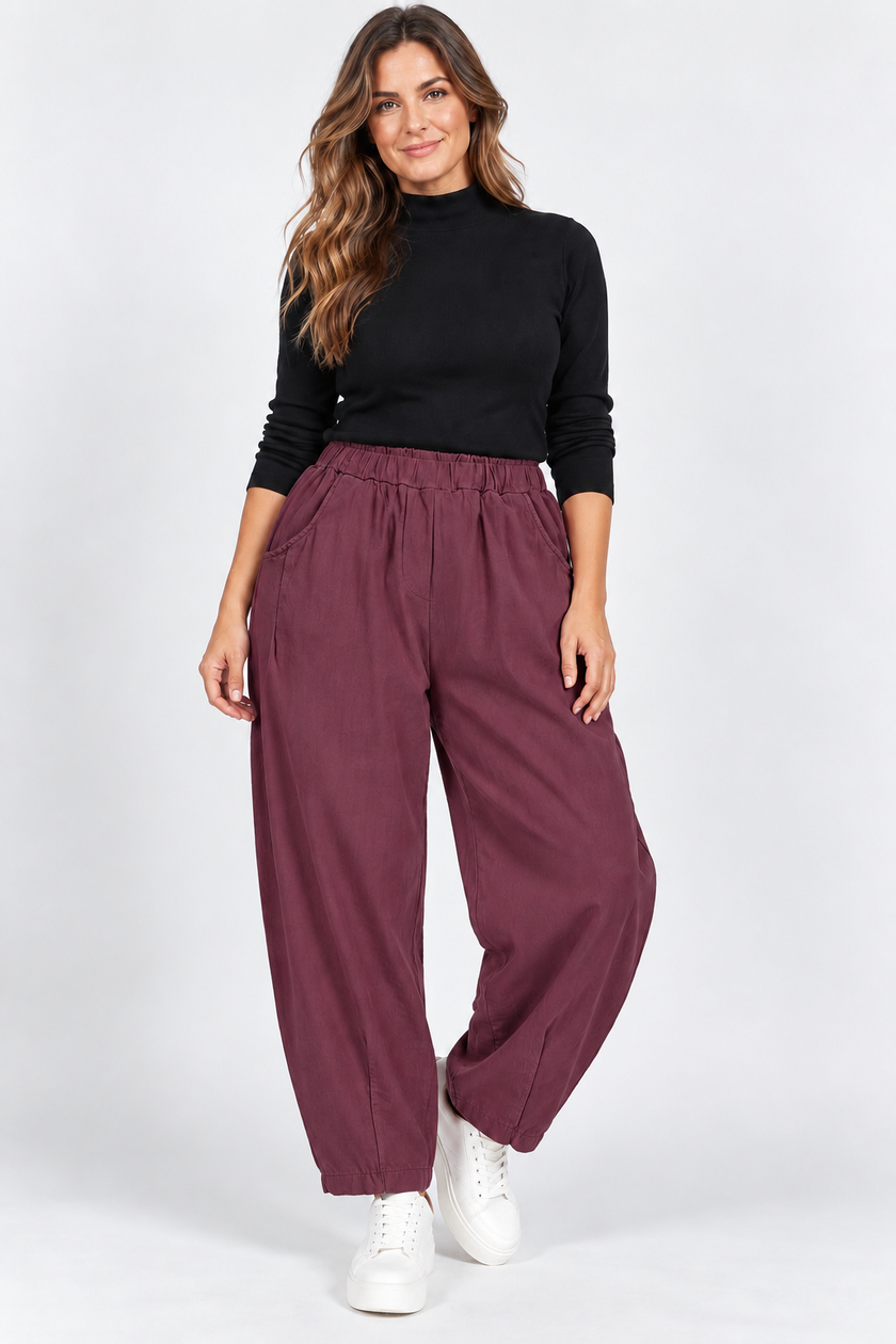 Made in Italy Relaxed Fit Stretchy Tapered Leg Trouser