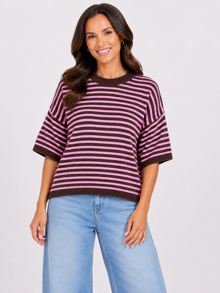 Made in Italy Short Sleeve Stripe Jumper