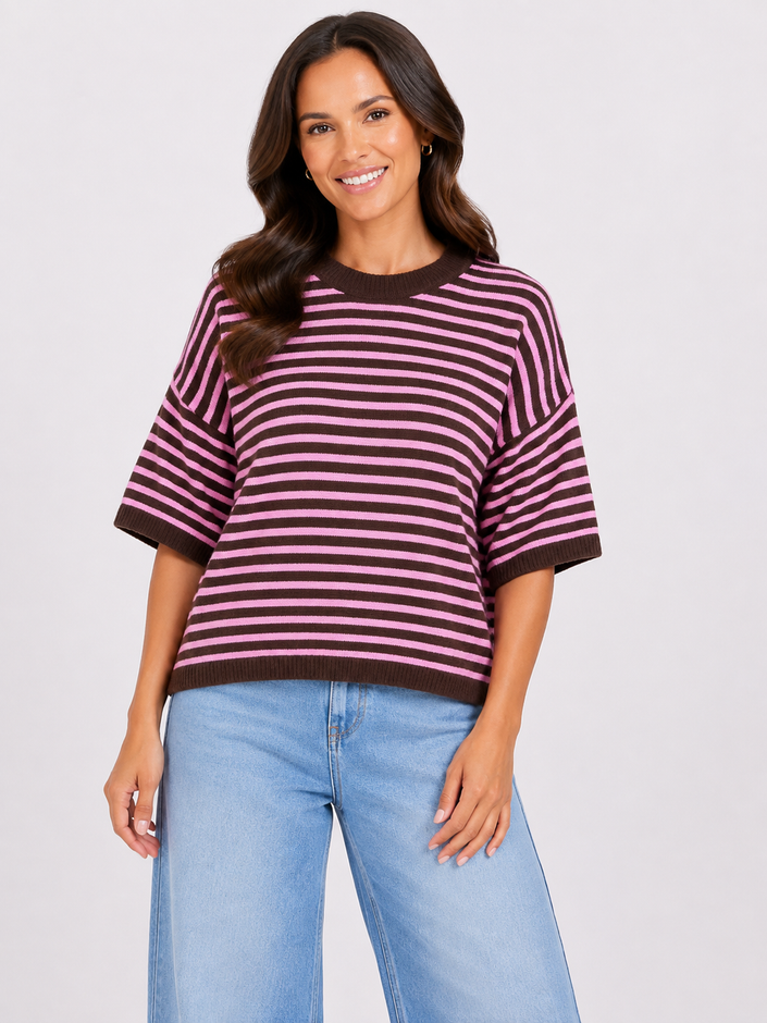 Made in Italy Short Sleeve Stripe Jumper