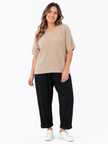 Made in Italy Ribbed Knit Short Sleeve Jumper