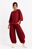 Made in Italy leopard Print Sweatshirt Barrel Leg Trouser