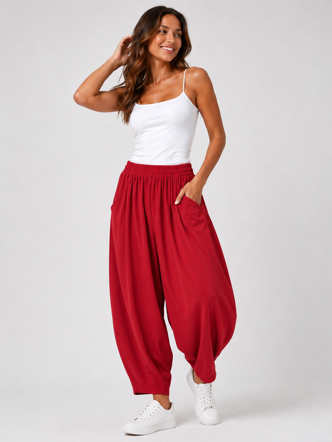 Made in Italy Balloon leg Pockets front Trouser