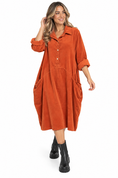 Made in Italy Needlecord Shirt Dress