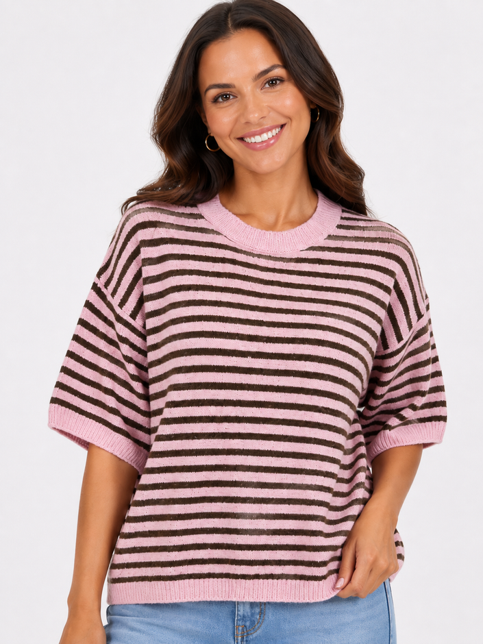 Made in Italy Short Sleeve Stripe Jumper
