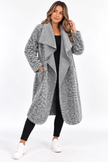 Made in Italy Cosy Textured Pocketed Waterfall Coat