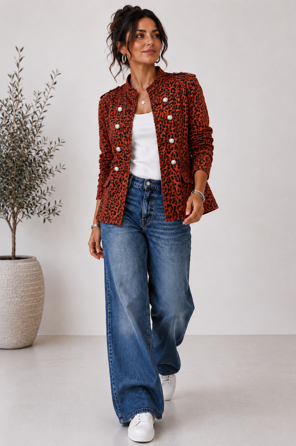 Made in Italy Leopard print Military Jacket