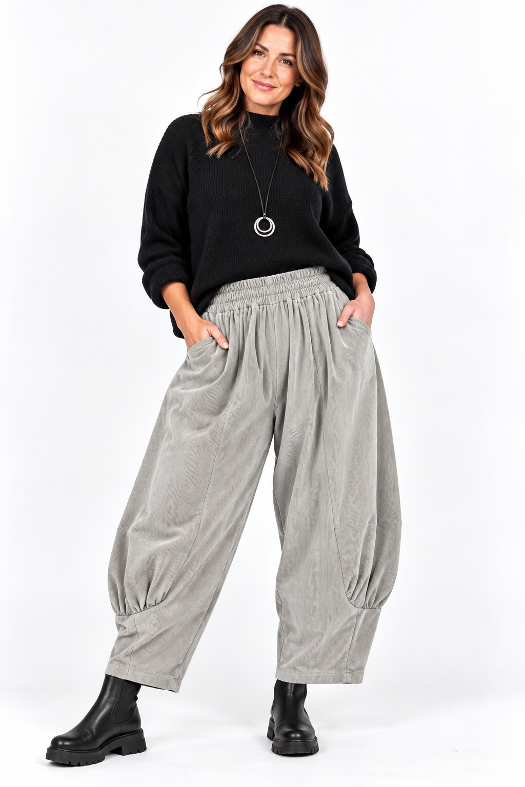 Made in Italy Corduroy Barrel Leg Trouser
