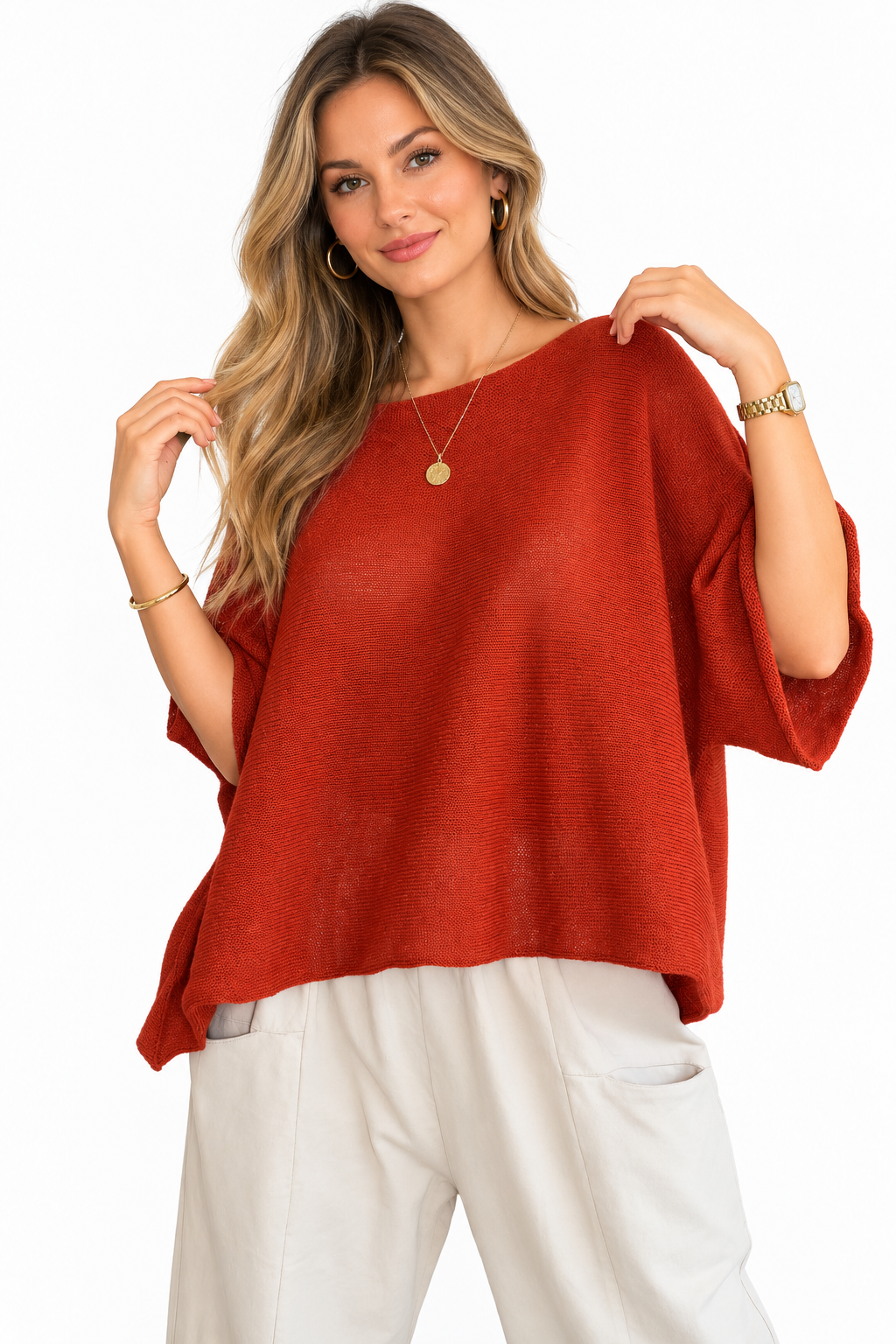 Made in Italy Relaxed Short Sleeve Knit