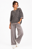 Made in Italy Short Sleeve leopard print sweatshirt Top