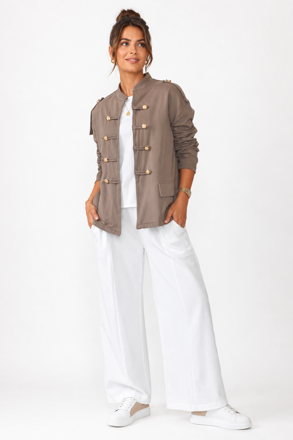 Military Button Jacket -Made in Italy