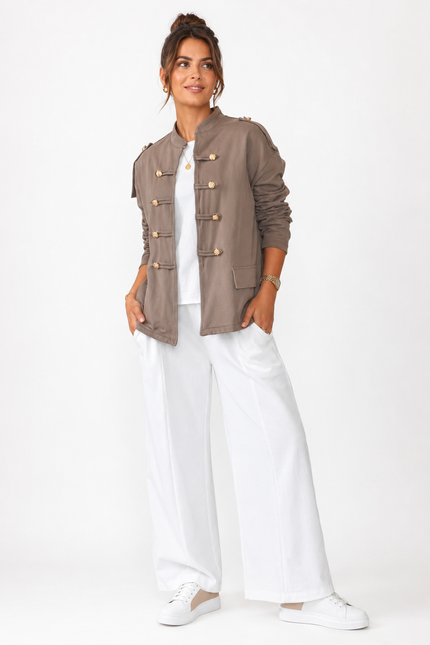 Military Button Jacket -Made in Italy