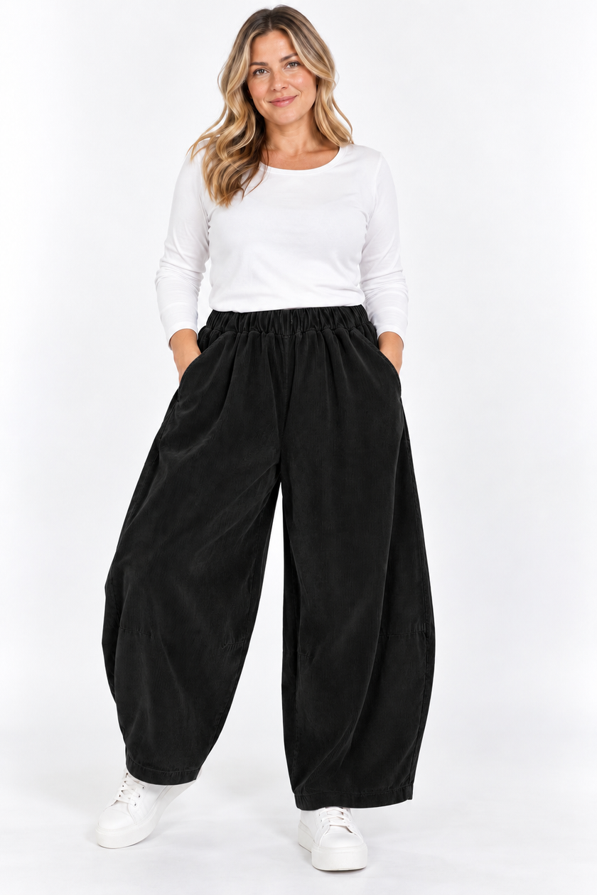 Made in Italy Corduroy Balloon Leg Trousers