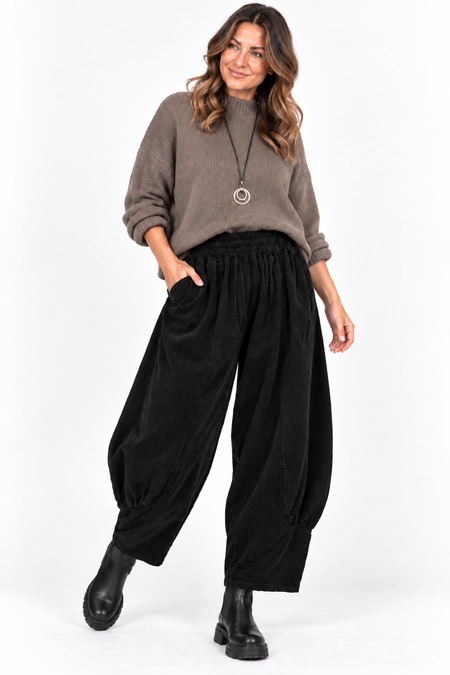 Made in Italy Corduroy Barrel Leg Trouser
