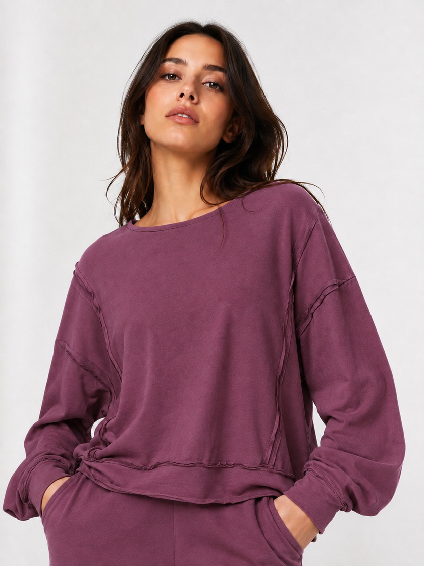 Made in Italy Relaxed Fit Sweatshirt Top