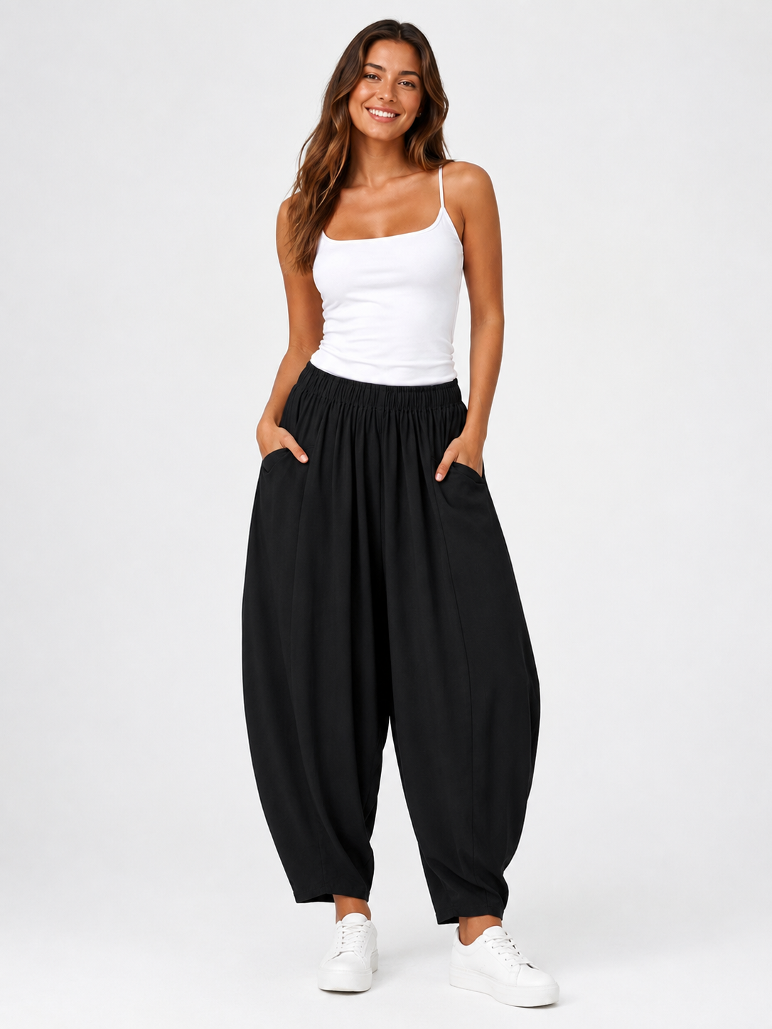 Made in Italy Balloon leg Pockets front Trouser