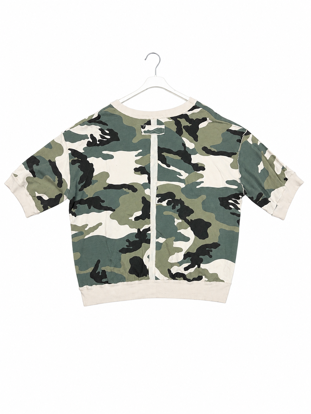 Camouflage Print Short Sleeve Sweatshirt Top