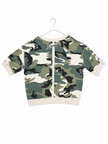 Camouflage Print Short Sleeve Sweatshirt Top