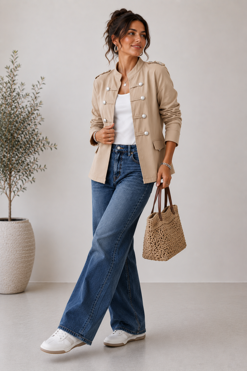 Military Button Jacket -Made in Italy