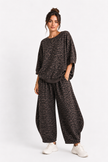 Made in Italy leopard Print Sweatshirt Barrel Leg Trouser