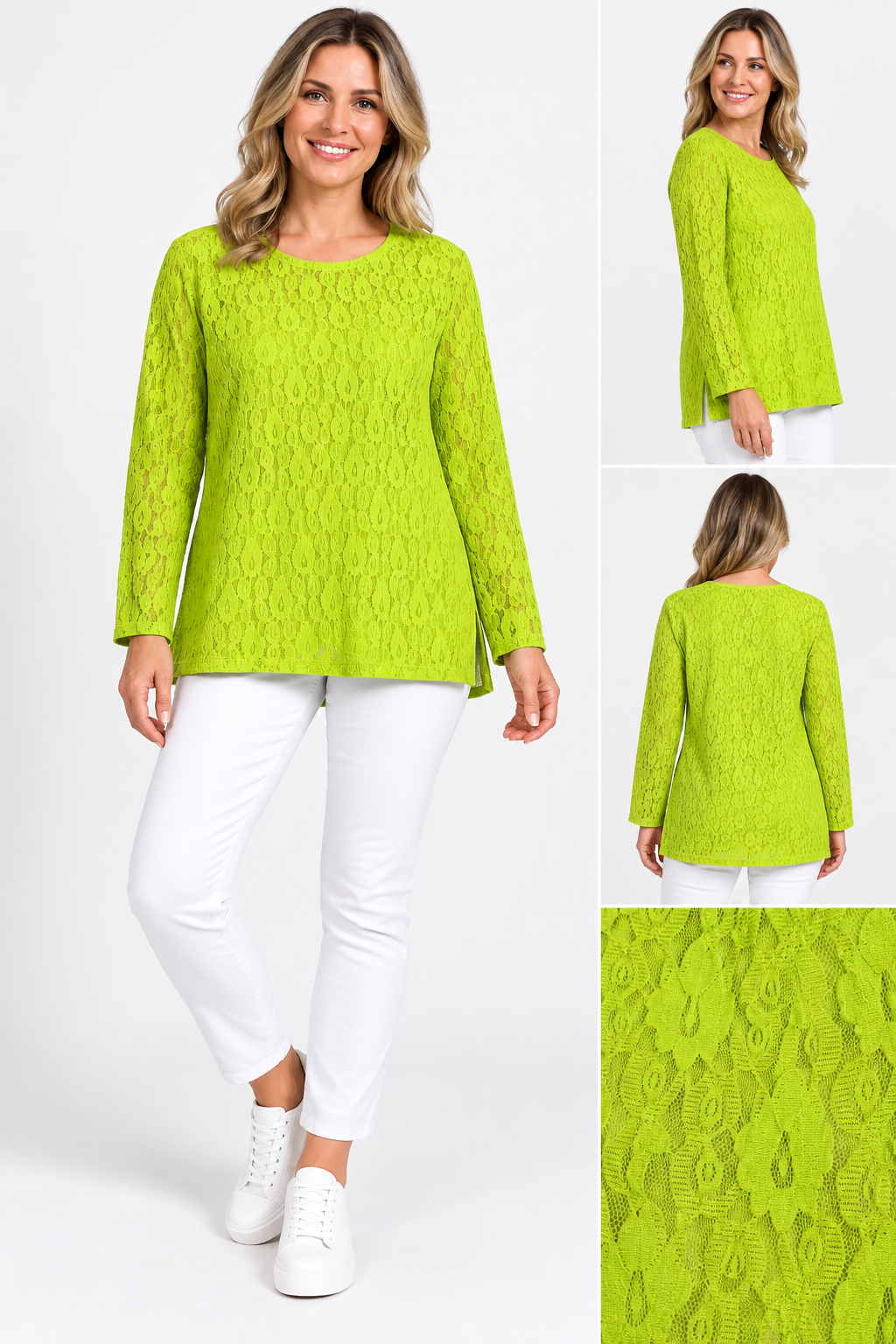 Made in Italy Textured Lace Layering Top