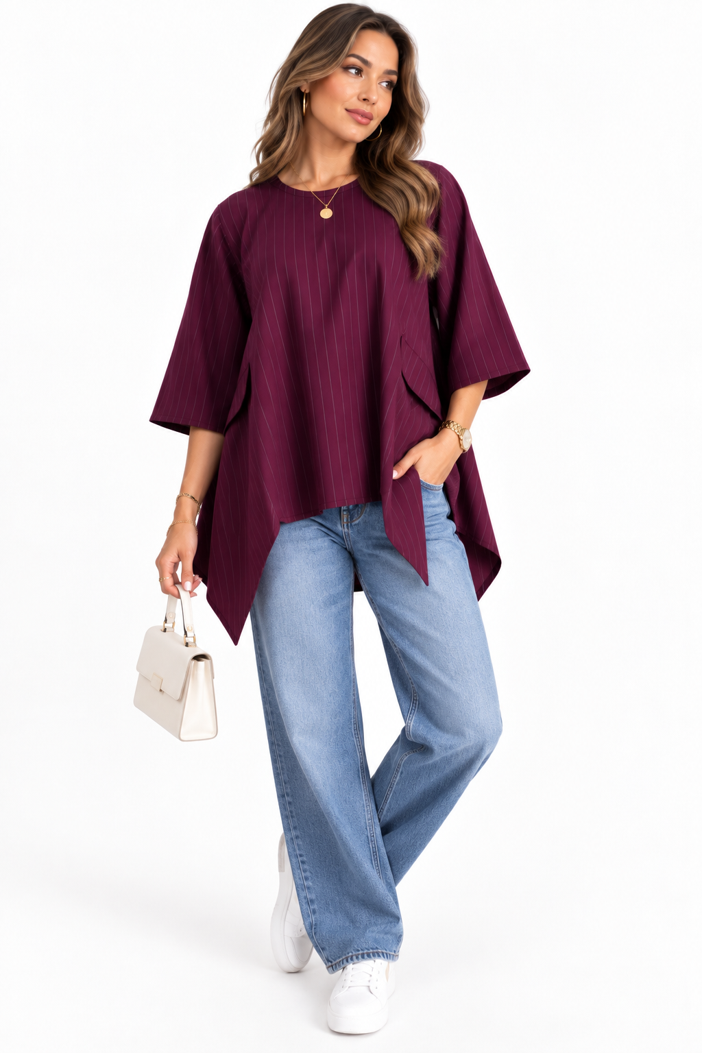 Made in Pinstripe Scuba Top