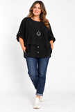 Made in Italy Corduroy Button Front Top