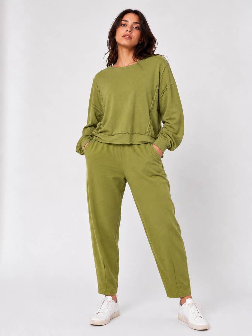 Made in Relaxed Tapered /Barrel Leg Sweatshirt Trouser