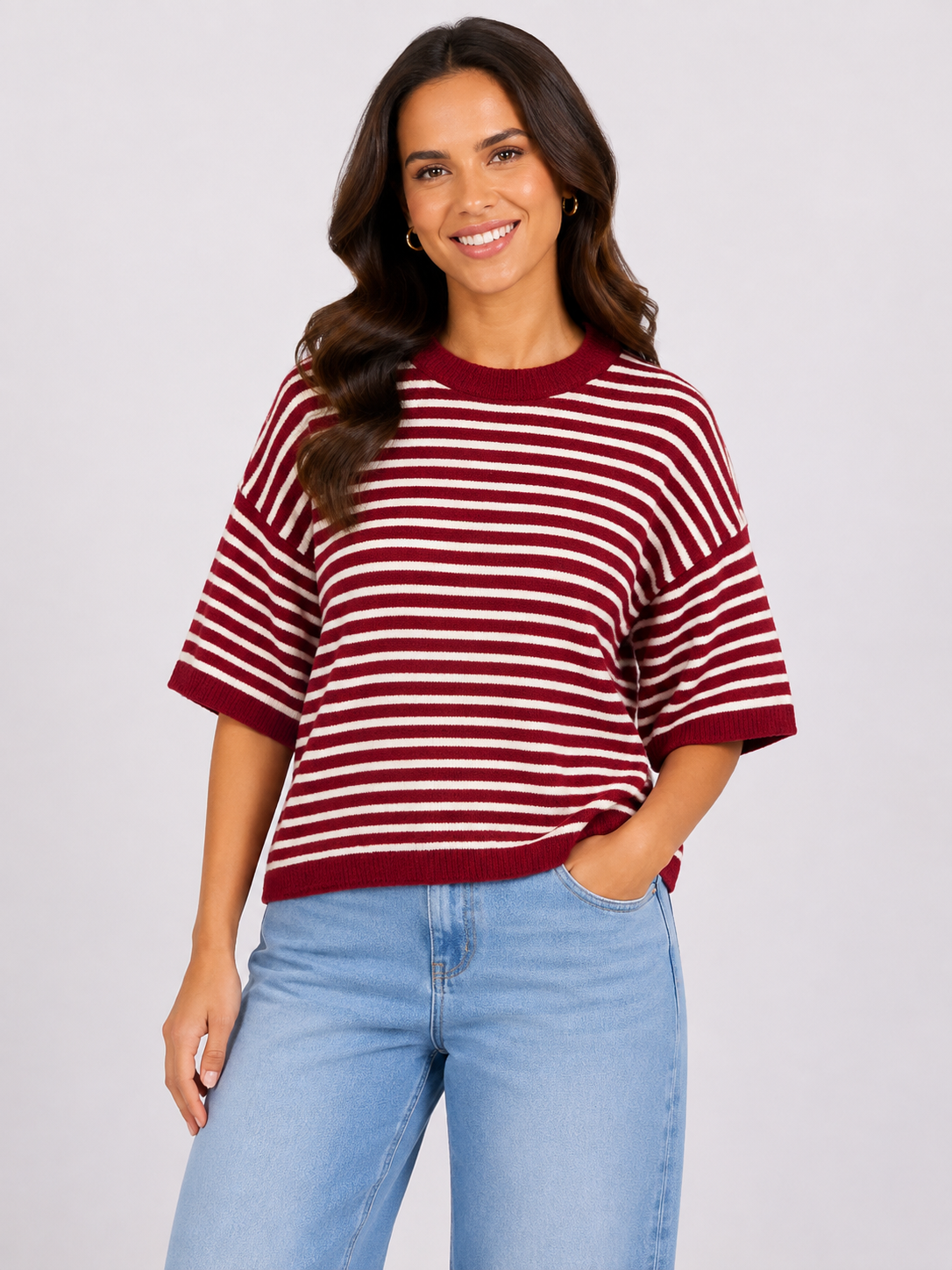 Made in Italy Short Sleeve Stripe Jumper