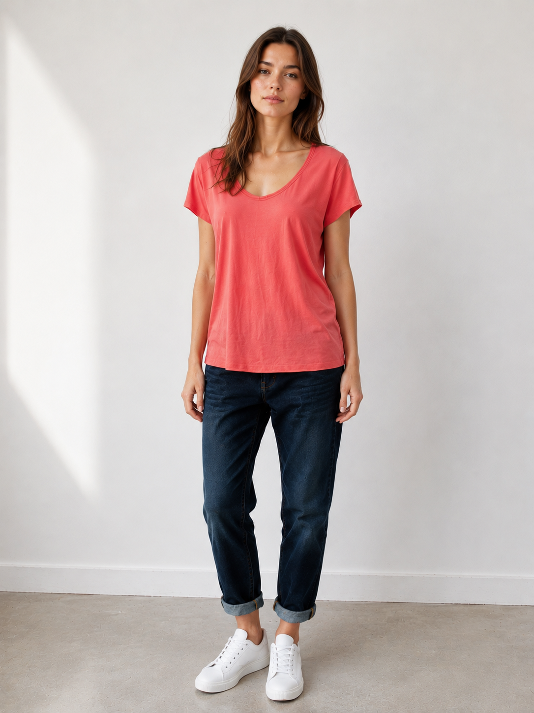 Stretch Cotton Relaxed Fit T Shirt - Made in Italy
