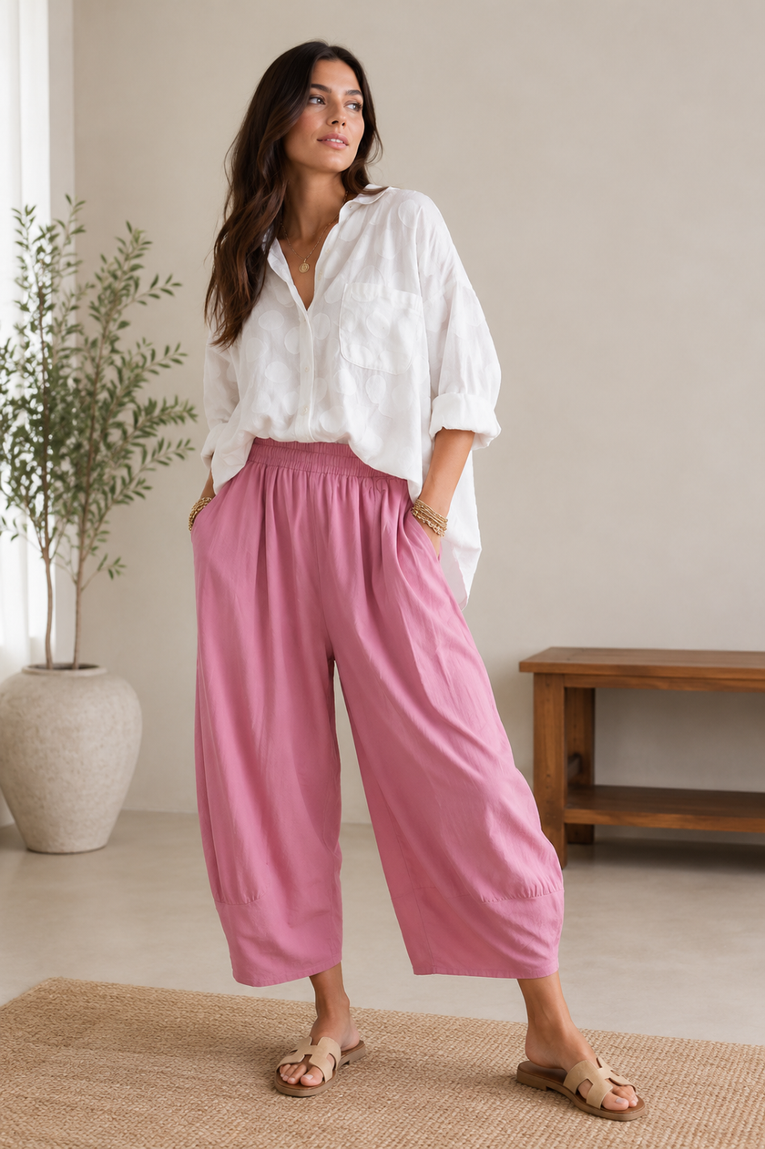 Classic Barrel Leg Trouser | Made in Italy