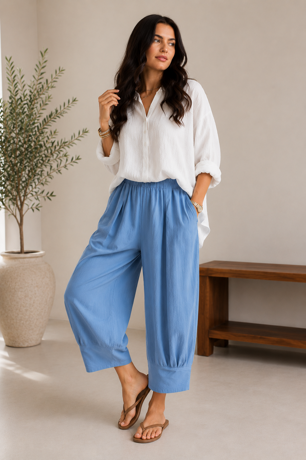 Classic Barrel Leg Trouser | Made in Italy