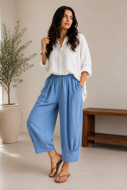 Classic Barrel Leg Trouser, Made in Italy