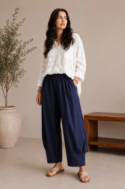 Classic Barrel Leg Trouser, Made in Italy