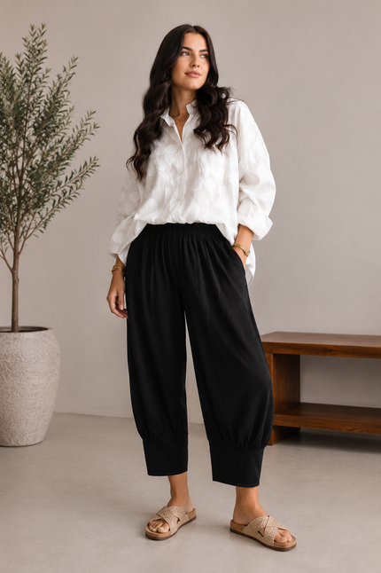 Classic Barrel Leg Trouser, Made in Italy