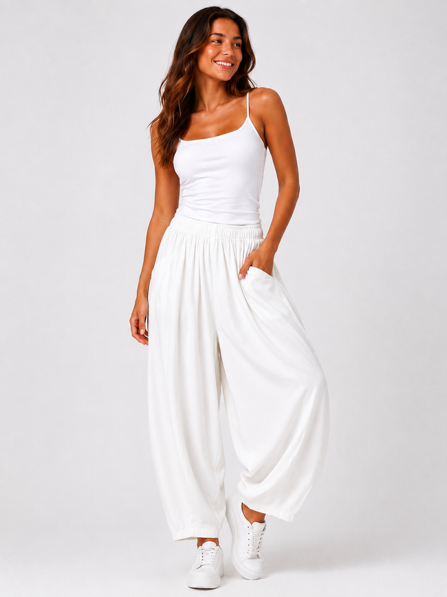 Made in Italy Balloon leg Pockets front Trouser