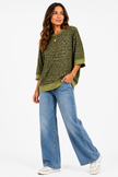 Made in Italy Short Sleeve leopard print sweatshirt Top