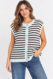 Made in Italy Button-Through Sleeveless knitted Cardigan