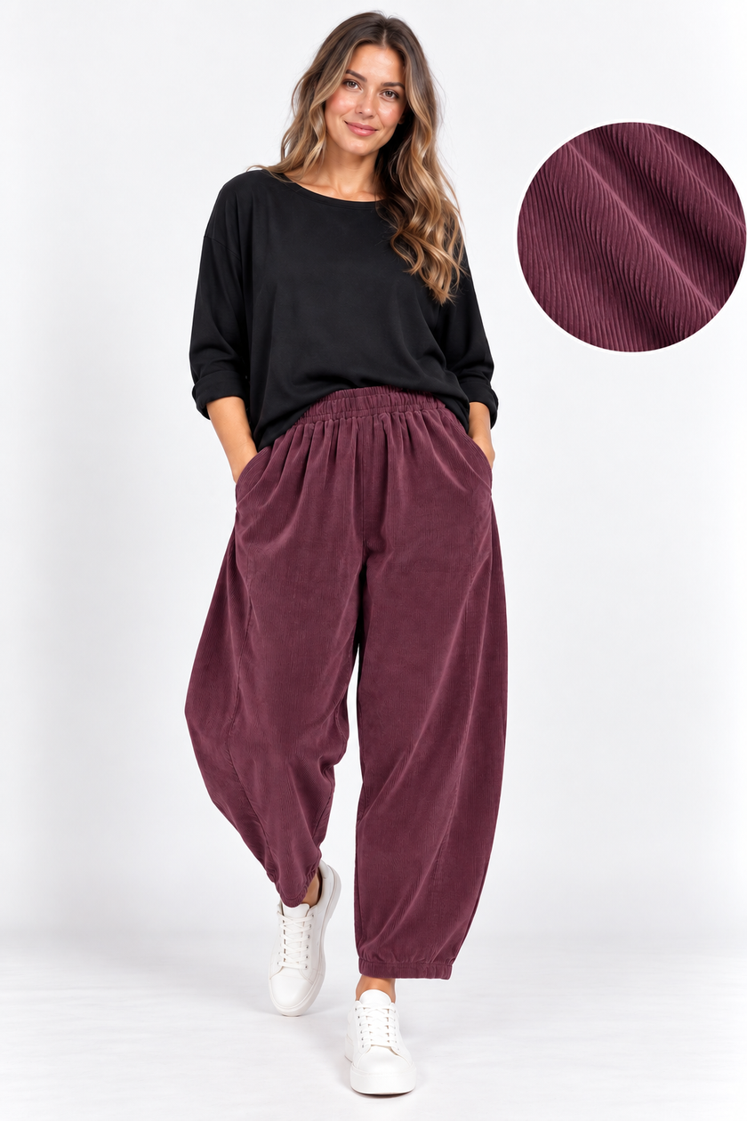Made in Italy Corduroy Ralaxed Tapered Leg Trouser