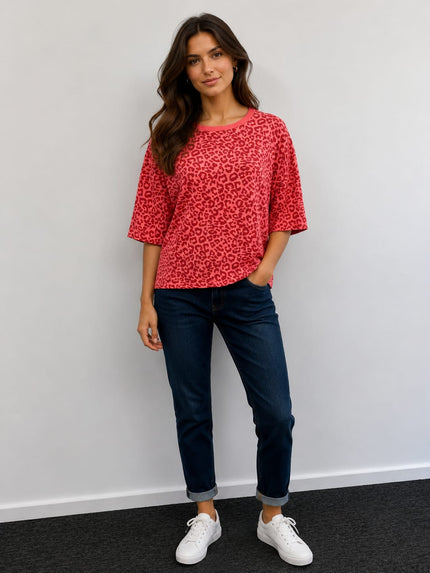 Stone Wash Leopard Print T-Shirt – Made in Italy