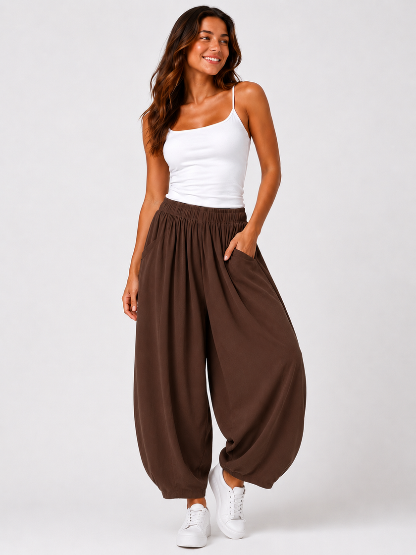 Made in Italy Balloon leg Pockets front Trouser