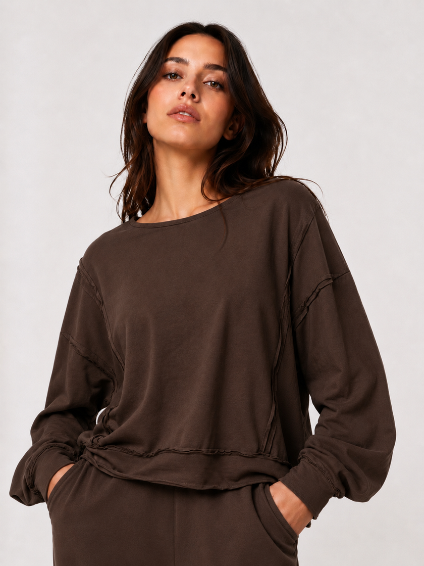 Made in Italy Relaxed Fit Sweatshirt Top