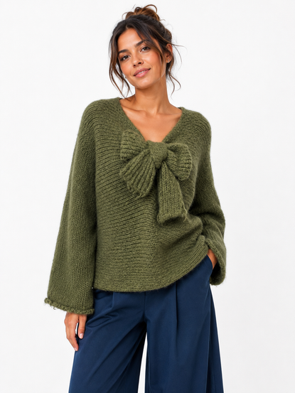 Made in Italy Soft Tie-Front knit Jumper